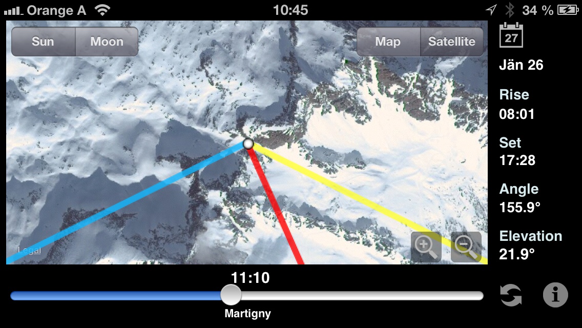 Using LightTrac to estimate sun position on race day